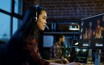 Stock Footage Young Girl Doing Video Editing On The Computer Free
