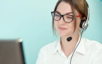 Stock Footage Woman With Glasses Doing Customer Support Free
