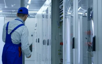 Stock Footage Worker Closing The Door In A Factory Free