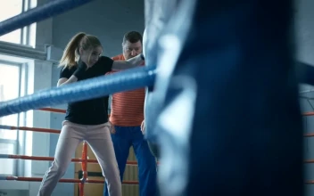 Stock Footage Woman Training Boxing With Trainer On The Ring Free