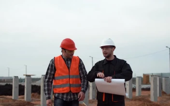 Stock Footage Workers Conversation On A Construction Site Free
