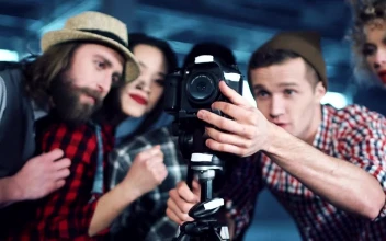 Stock Footage Young People Watching Display Camera Free