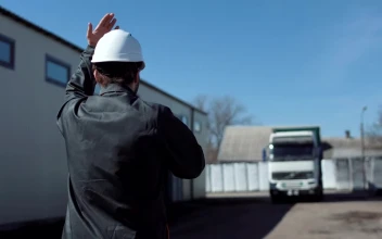 Stock Footage Worker Leading A Freight Truck In The Parking Free