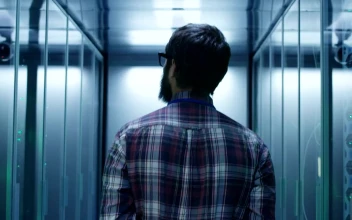 Stock Footage Young Man Walking In The Server Room Free