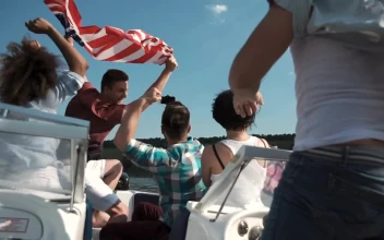 Stock Footage Young People With American Flag On A Boat Free