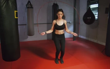 Stock Footage Woman Using A Skipping Rope In A Gym Free