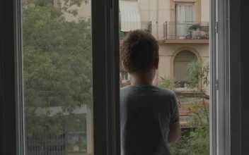 Stock Footage Young Boy Clapping At A Window Free