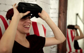 Stock Footage Woman Lowering A Vr Headset Free