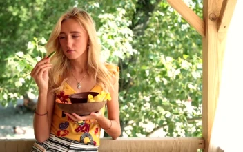 Stock Footage Woman Eating Vegetables Free