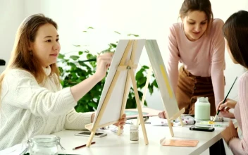 Stock Footage Women Painting On Canvas In A Class Free