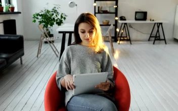 Stock Footage Woman Works From Her Tablet At Home Free