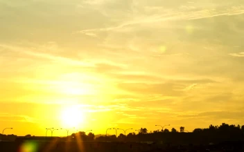 Stock Footage Yellow Sky As The Sun Sets Free