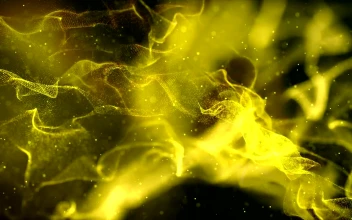Stock Footage Yellow Neon Light Particle Waves Free