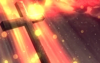 Stock Footage Wooden Cross And Heavenly Rays Free