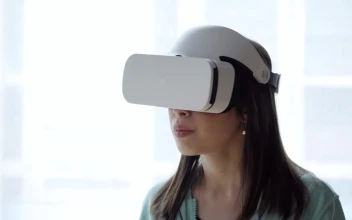 Stock Footage Woman Looking Around In Vr Glasses Free