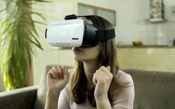 Stock Footage Woman Frightened Of Virtual Reality Free