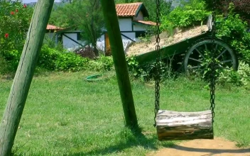 Stock Footage Wooden Swing In The Garden Of A Country House Free