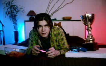 Stock Footage Young Gamer Man Chatting While Playing Free
