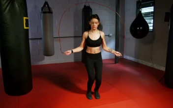 Stock Footage Woman Using A Rope In The Gym Free