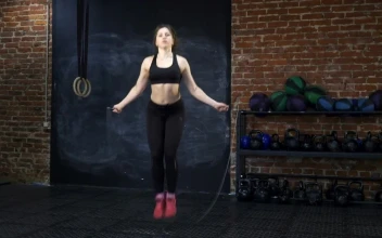 Stock Footage Woman Skipping During A Workout Free