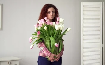 Stock Footage Woman Holding Flowers Free