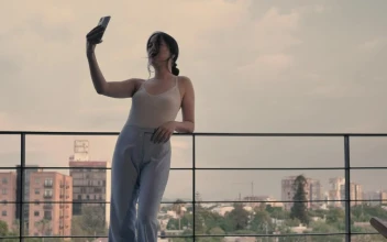 Stock Footage Young Woman Talking On Video Call On A Terrace Free
