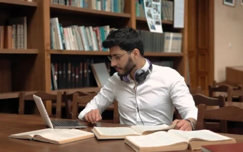 Stock Footage Woman Helping A Classmate With Homework In The Library Free