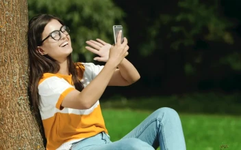 Stock Footage Woman Having A Video Call At The Park Free