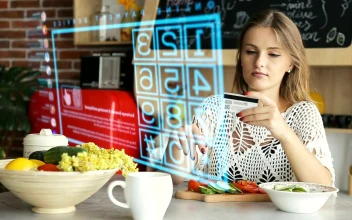 Stock Footage Woman Uses Future Hologram Technology For Online Payment Free