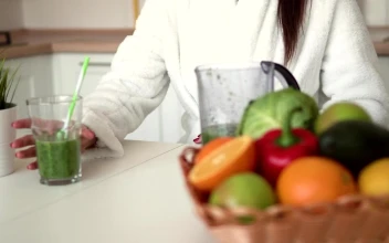 Stock Footage Woman Enjoys Healthy Green Smoothie In Kitchen Free