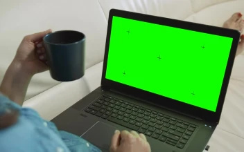 Stock Footage Woman With Greenscreen Laptop For Web Demo Free