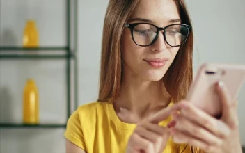 Stock Footage Young Woman Using Smartphone App Touchscreen Free