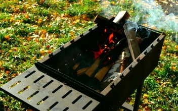 Stock Footage Wood Burning In The Grill Free