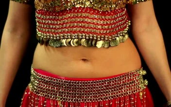 Stock Footage Woman Doing A Belly Dance In A Red Dress Free