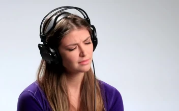 Stock Footage Woman With Headphones Listening To Music Free