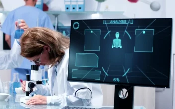 Stock Footage Woman Looking Through A Microscope Free