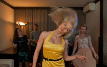 Stock Footage Woman Dancing With Her Friends At A Home Party Free