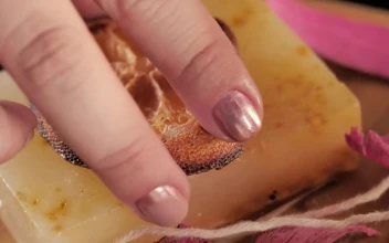 Stock Footage Womans Hands Decorating A Handmade Soap Free