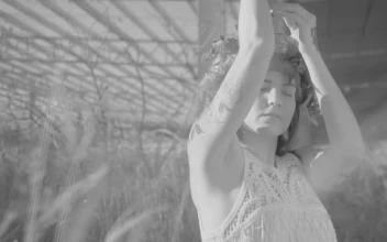 Stock Footage Woman With Tattoos Dances Among The Tall Grass Free