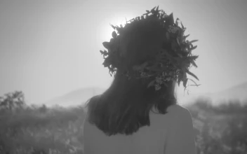 Stock Footage Women Wearing A Wreath Of Flowers Walking And Dancing In Free