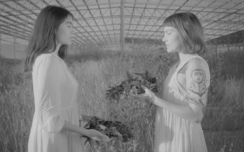 Stock Footage Women Put Some Wreaths On Each Other And Smile Free