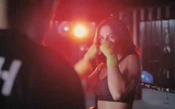 Stock Footage Woman Doing Agility Exercises In Boxing Ring Free
