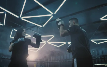 Stock Footage Woman Training Box In The Ring Free