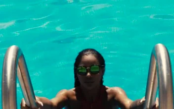 Stock Footage Woman In Swimwear Getting Out Of A Pool Free