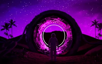 Windows Astronaut In Science Fiction Portal Ring