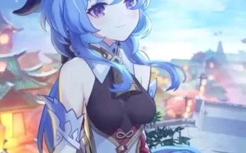 iPhone and Android Genshin Impact Game Cute Girl On Roof Top Phone