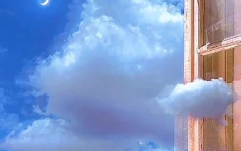 Aesthetic Window Blue Clouds Animated Sky