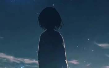 Anime Girl And Falling Stars Scenery Live Phone Wallpaper to iPhone and Android