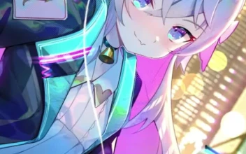 iPhone and Android Kagura Nana Neon City Virtual Youtuber Live Phone Wallpaper
