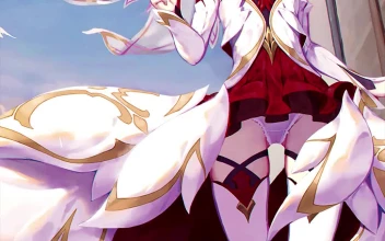 Cute White Genshin Impact Anime Girl Standing Live Phone Wallpaper